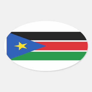 Sticker Ovale Drapeau national du Sud-Soudan