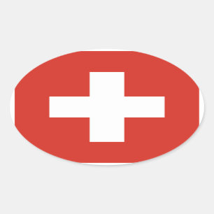 Sticker Ovale Drapeau national suisse