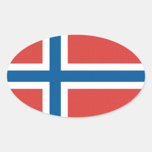 Sticker Ovale Drapeau norvégien
