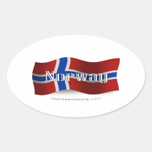 Sticker Ovale Drapeau norvégien
