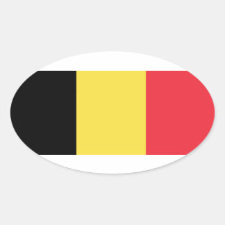 Sticker Ovale Drapeau ovale de style européen Belgique*