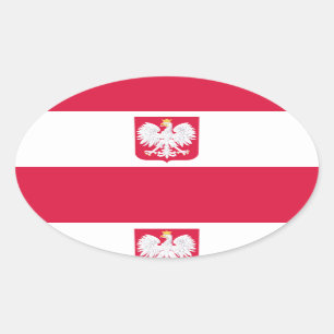 Sticker Ovale Drapeau polonais