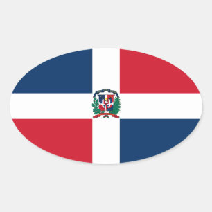 Sticker ovale Drapeau République Dominicaine