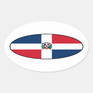 Sticker ovale Drapeau République Dominicaine
