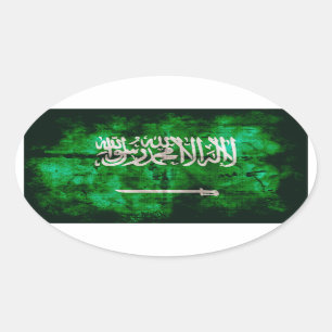 Sticker Ovale Drapeau saoudien