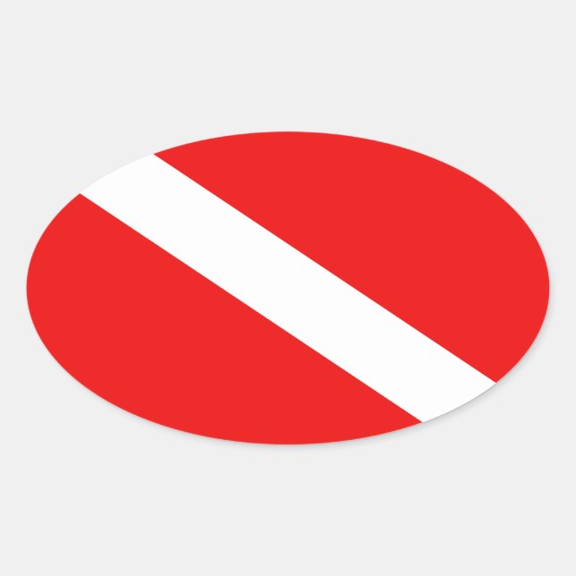 Sticker Ovale Drapeau Scuba (Devant)
