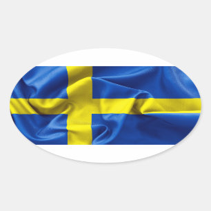 Sticker Ovale Drapeau Suède