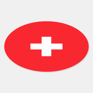 Sticker Ovale Drapeau suisse