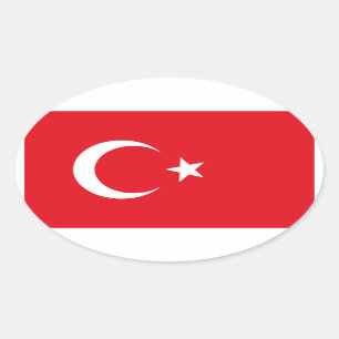 Sticker ovale Drapeau Turquie