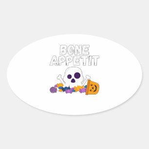 Sticker Ovale Drôle Chef Pun Bone Appetit Halloween Candy