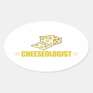 Sticker Ovale Drôle, j'adore le fromage