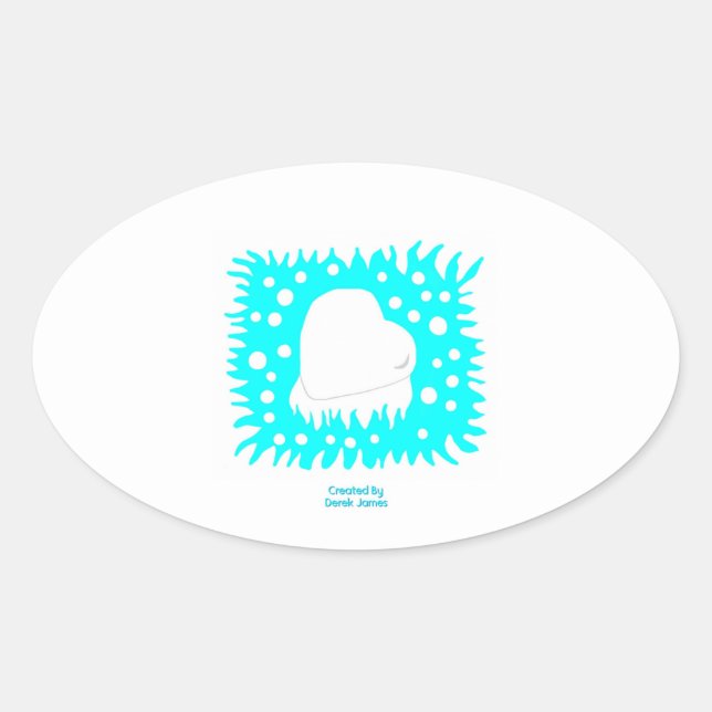 Sticker ovale du Coeur des neiges d'hiver (Devant)