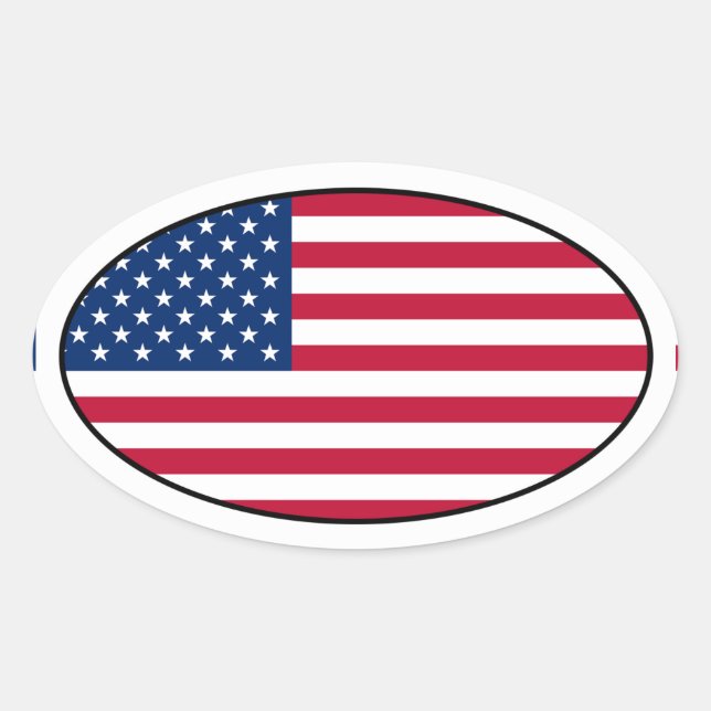 Sticker ovale du drapeau américain (Devant)