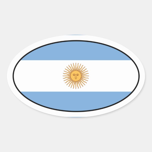 Sticker ovale du drapeau argentin (Devant)