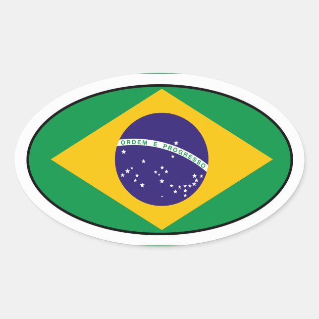 Sticker ovale du drapeau brésilien (Devant)