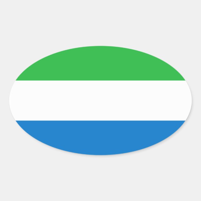 Sticker ovale du drapeau de la Sierra Leone (Devant)