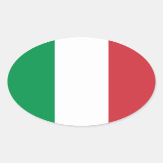 Sticker ovale du drapeau de l'Italie