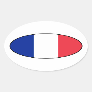 Sticker ovale du drapeau français