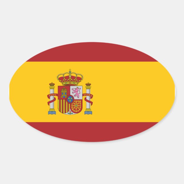 Sticker ovale du drapeau national d'Espagne (Devant)