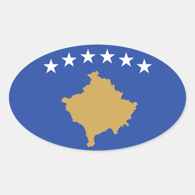 Sticker ovale du Kosovo (Devant)