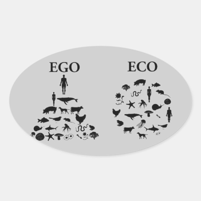Sticker Ovale Eco contre Ego (Devant)