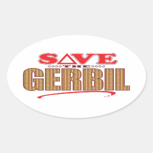 Sticker Ovale Économies de gerbille
