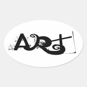 Sticker Ovale écriture de contraste ART amusant