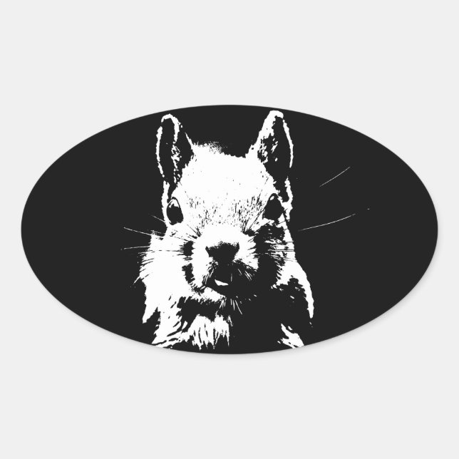 Sticker Ovale Écureuil (Devant)