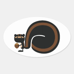 Sticker Ovale Écureuil de Ninja