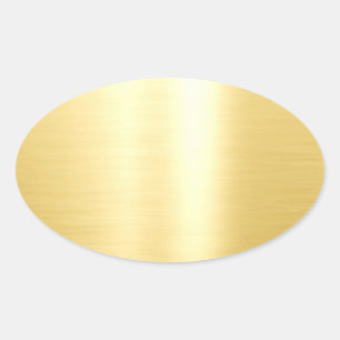 Sticker Ovale Élégant Glamor Blank Modèle Faux Gold Classic