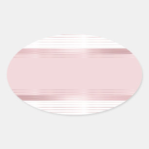 Sticker Ovale Élégant Rose moderne Gold Blank Modèle tendance