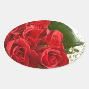 STICKER OVALE ÉLÉGANTE BÂTISSERIE ROSE ROSE ROSE ROUGE