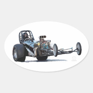 Sticker Ovale Emballage d'entrave et voitures à moteur gonflé
