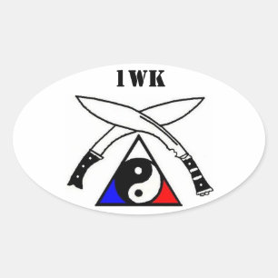 Sticker Ovale Emblème d'une association mondiale de karaté