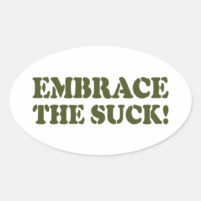 STICKER OVALE EMBRASSEZ LE SUCK ! (Devant)