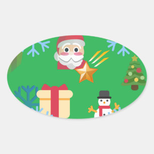 Sticker Ovale emoji de noël