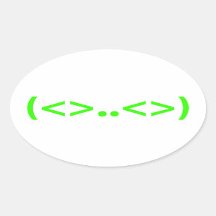 Sticker Ovale Emoticon japonais ALIEN