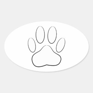 Sticker Ovale Empreinte de patte blanc
