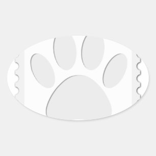 Sticker Ovale Empreinte de patte de chien coupé
