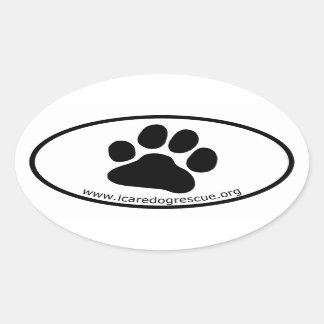 Sticker Ovale EMPREINTE DE PATTE de chiens Secourus ICARE