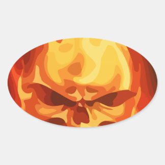 Sticker Ovale En feu