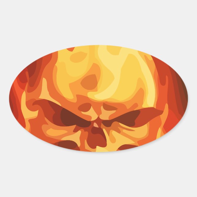 Sticker Ovale En feu (Devant)