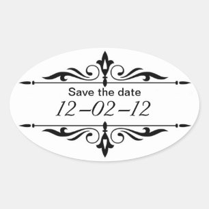 Sticker Ovale Enregistrer l'étiquette de date
