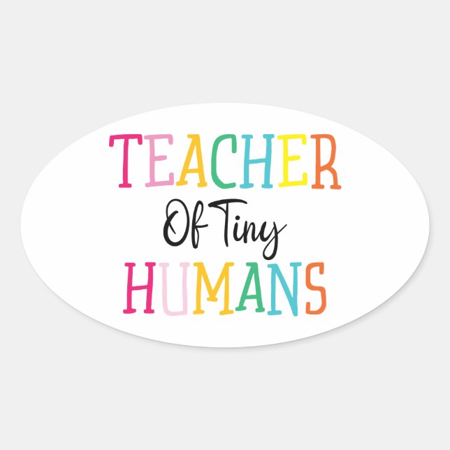 STICKER OVALE ENSEIGNANT DE PETITS HUMAINS (Devant)