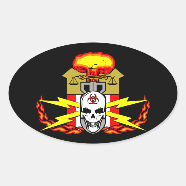 Sticker Ovale EOD, Bomb Technician Decal (Devant)