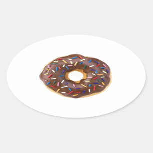 Sticker Ovale Épersion de chocolat Doughnut