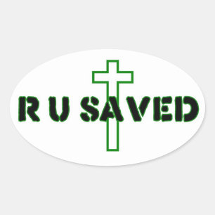 Sticker Ovale Es-tu sauvé ?