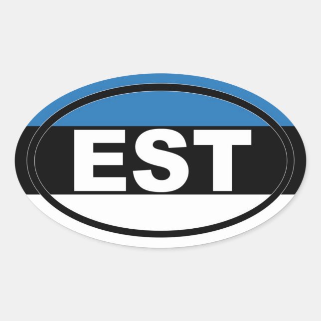 Sticker Ovale Estonie - EST - Europe (Devant)
