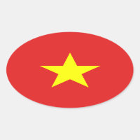 Sticker ovale étoile jaune drapeau du Vietnam