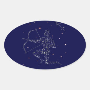 Sticker Ovale étoiles sagittaire